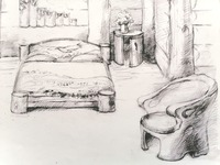 Эскиз прихожей с коваными крючками